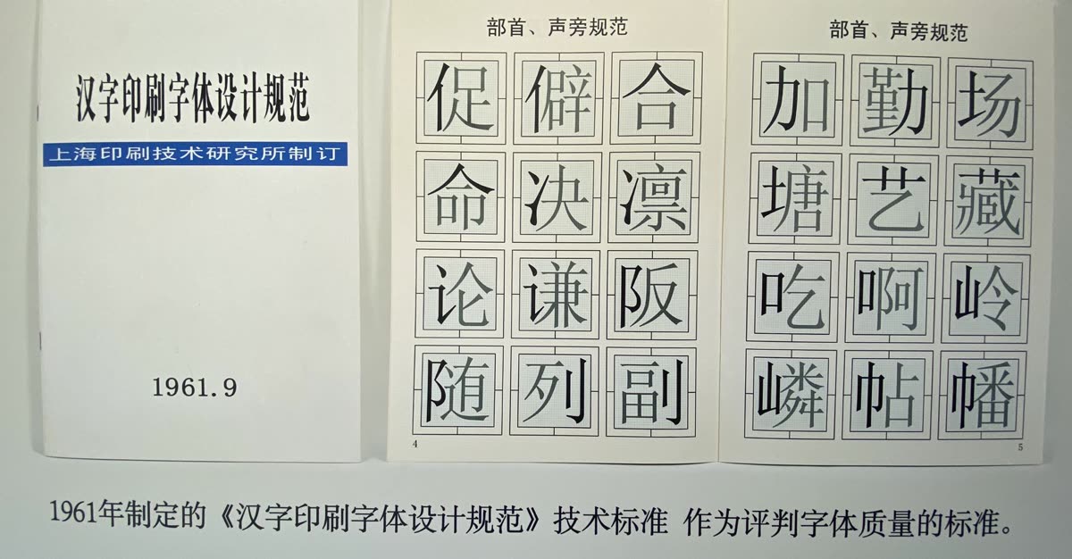 1961《汉字印刷字体设计规范》